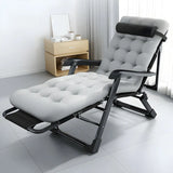 Gray Adjustable Metal Frame Cushion Ergonomic Recliner Image - 1