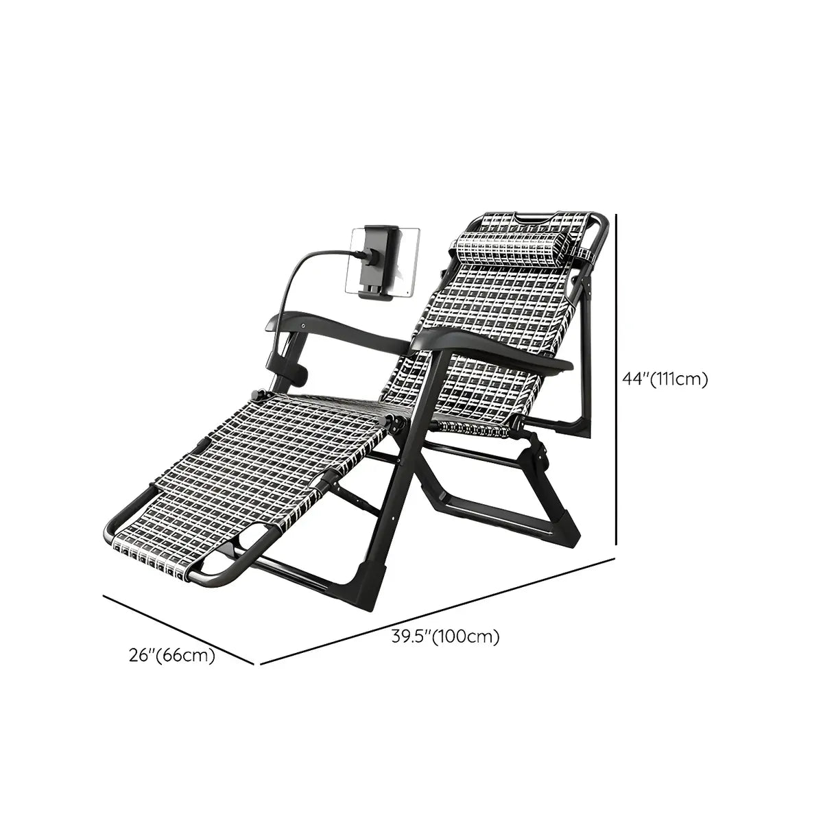 Gray Adjustable Metal Frame Cushion Ergonomic Recliner Image - 20