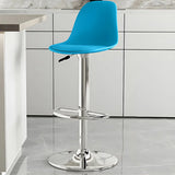 Gray Adjustable Swivel Leather Bar Stool with Footrest Image - 83