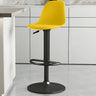 Gray Adjustable Swivel Leather Bar Stool with Footrest Image - 28