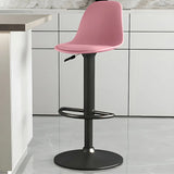 Gray Adjustable Swivel Leather Bar Stool with Footrest Image - 98