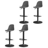 Gray Adjustable Swivel Leather Bar Stool with Footrest Image - 110