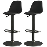 Gray Adjustable Swivel Leather Bar Stool with Footrest Image - 49