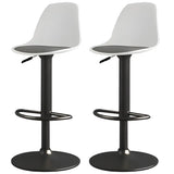 Gray Adjustable Swivel Leather Bar Stool with Footrest Image - 54