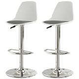 Gray Adjustable Swivel Leather Bar Stool with Footrest Image - 64