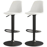 Gray Adjustable Swivel Leather Bar Stool with Footrest Image - 69