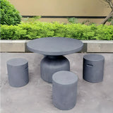 Gray Cement Round Concrete Frame Outdoor Coffee Table Image - 1