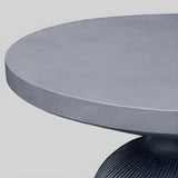 Gray Cement Round Concrete Frame Outdoor Coffee Table Image - 10