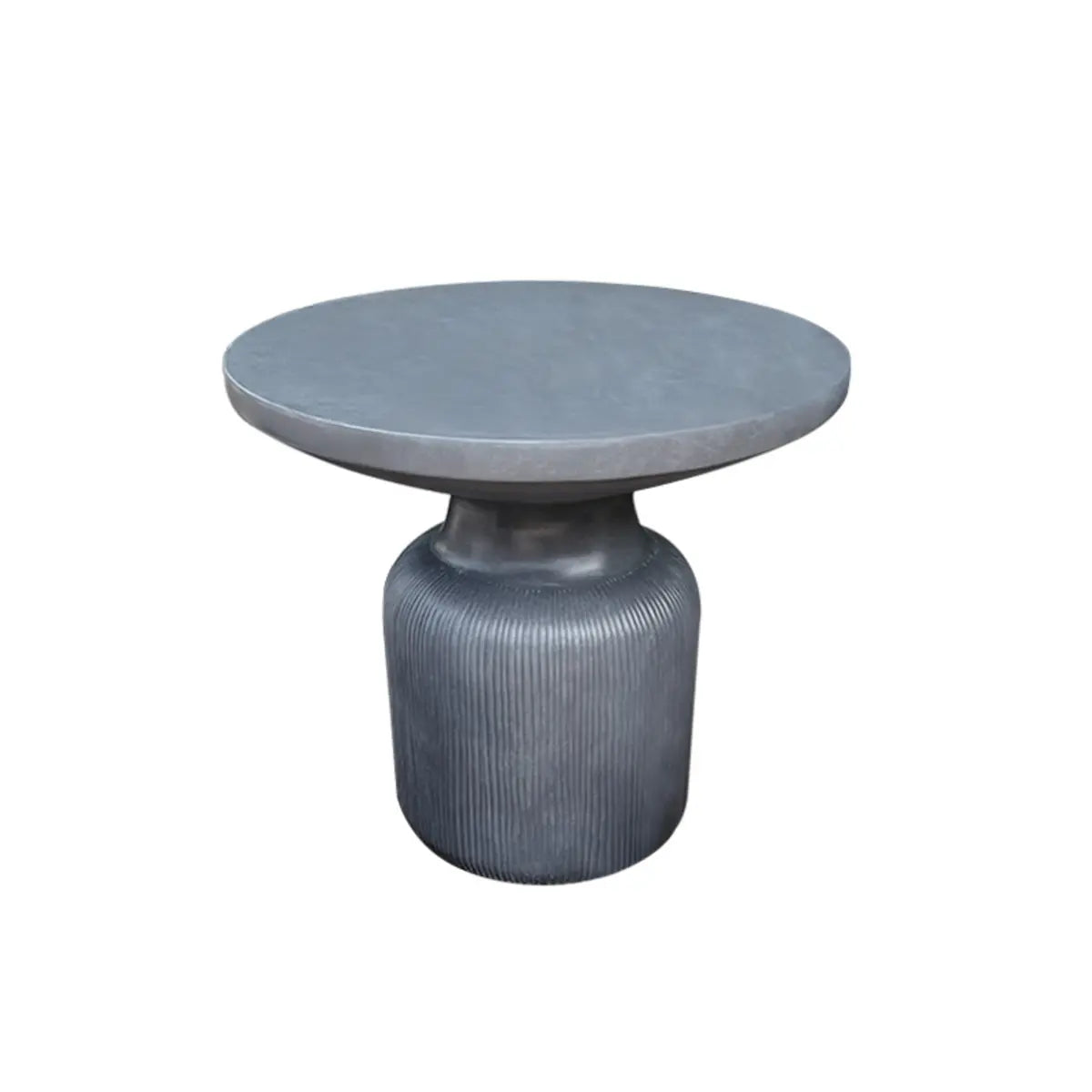 Gray Cement Round Concrete Frame Outdoor Coffee Table Image - 2