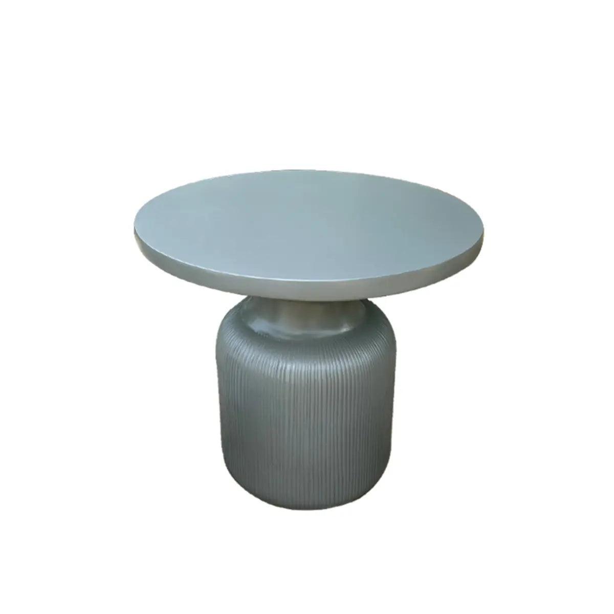 Gray Cement Round Concrete Frame Outdoor Coffee Table Image - 5