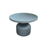 Gray Cement Round Concrete Frame Outdoor Coffee Table Image - 9