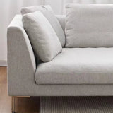 Gray Corner Cotton Blend Upholstered Left-Arm Chaise Image - 7