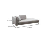 Gray Corner Cotton Blend Upholstered Left-Arm Chaise #size