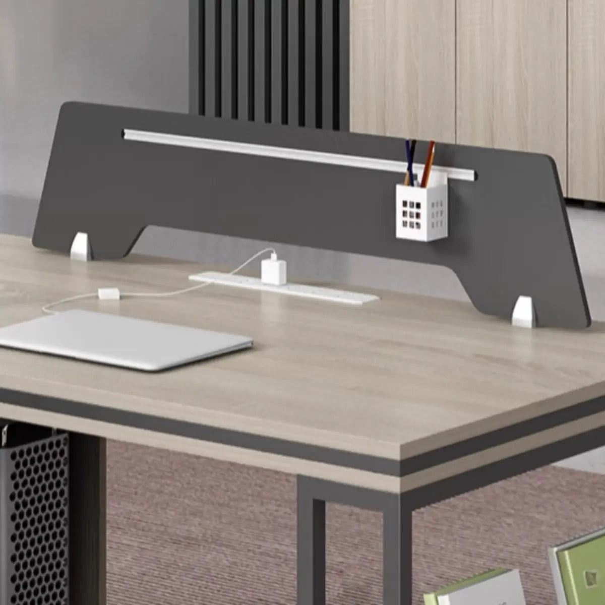 Gray Exterior Shelf Large Writing Office Furniture Set Image - 10