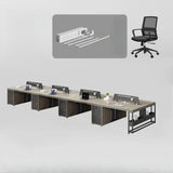 Gray Exterior Shelf Large Writing Office Furniture Set Image - 11