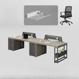 Gray Exterior Shelf Large Writing Office Furniture Set Image - 6