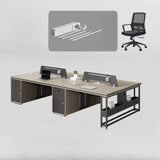 Gray Exterior Shelf Large Writing Office Furniture Set Image - 7