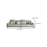 Gray Genuine Leather Cushion Back Storage Sofa Chaise Image - 14