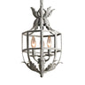 Gray Iron Small Cage Chain Candle Foyer Chandelier Image - 6