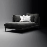 Gray Medium Modern Linen Lounger Sofa Chaise with Pillow Image - 4