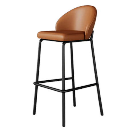 Gray Metal Four Legs Bucket Fabric Bistro Bar Stool Image - 2