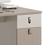 Gray Red Rectangle Exterior Shelf Storage Computer Desk Image - 11