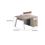 Gray Red Rectangle Exterior Shelf Storage Computer Desk Image - 14