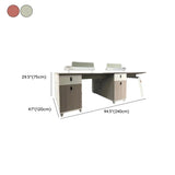 Gray Red Rectangle Exterior Shelf Storage Computer Desk Image - 15