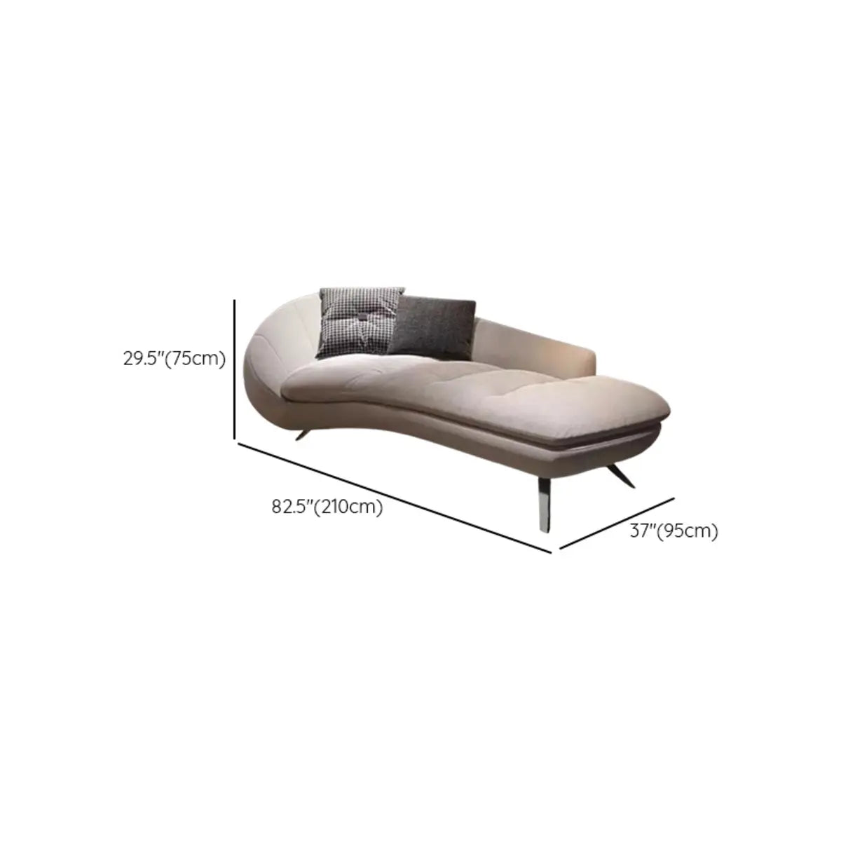 Gray Removable Cushions Upholstered Right-Arm Chaise 