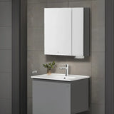 Gray Single Sink MDF Storage Bathroom Vanity with Shelves Image - 11