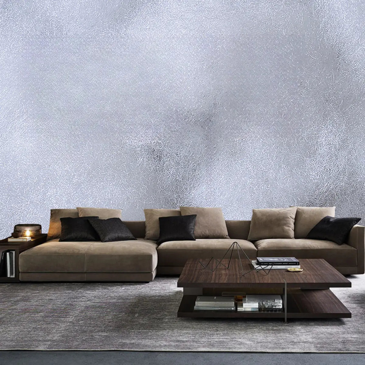 Gray Square Arm Cotton Linen Tufted Corner Sectional Image - 3