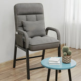 Gray Square Cotton Linen Small Recliner with Pocket Image - 4