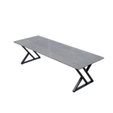 Gray Stone Sled Rectangle Conference Table 6 People Image - 5