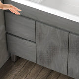 Gray Storage Drawers Wood Free-standing Bathroom Vanity Image - 11