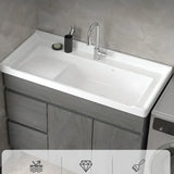 Gray Storage Drawers Wood Free-standing Bathroom Vanity Image - 8