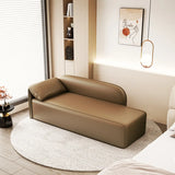 Gray Upholstered PU Leather Pillow Chaise Lounge Sofa Image - 4