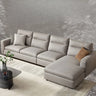 Gray Water Resistant Tech Cloth Right Sofa Chaise Image - 2