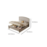 Gray Wood Queen Lift Up Storage Bed with Headboard #size