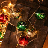 Green and Red Pentagram Christmas String Light Set Image - 3