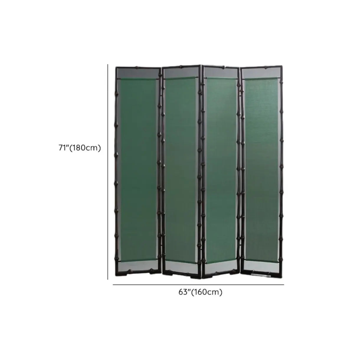 Green Bamboo Translucent Folding Room Divider Screen 