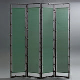 Green Bamboo Translucent Folding Room Divider Screen Image - 2