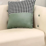 Green-Beige Stain Resistant Tuxedo Arm Tufted Back Sofa Image - 11