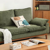 Green Corduroy L-Shape Stationary Left Sofa Chaise Image - 13