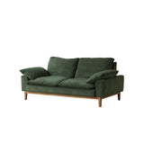 Green Corduroy L-Shape Stationary Left Sofa Chaise Image - 9