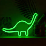 Green Dinosaur Battery LED Neon Night Lamp Kid's Room Image - 2