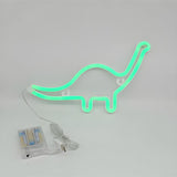 Green Dinosaur Battery LED Neon Night Lamp Kid's Room Image - 3