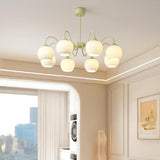 Green Floral Globe Chandelier Adjustable Height Image - 2