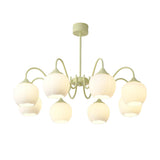 Green Floral Globe Chandelier Adjustable Height Image - 5