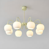 Green Floral Globe Chandelier Adjustable Height Image - 6