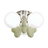 Green Loving Heart Ball Semi-Flush Mount Light 3-Light Image - 7